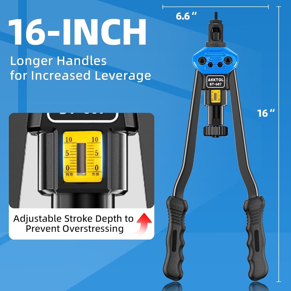 AKKTOL Rivet Nut Tool kit, 16" Rivnut Kit 16"