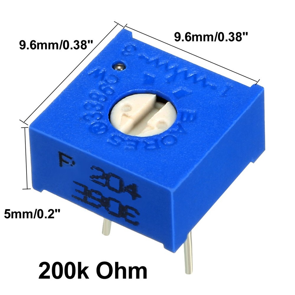 Variable Resistor 200k Ohm Top Adjustable Horizontal Cermet Potentiometer 10Pcs