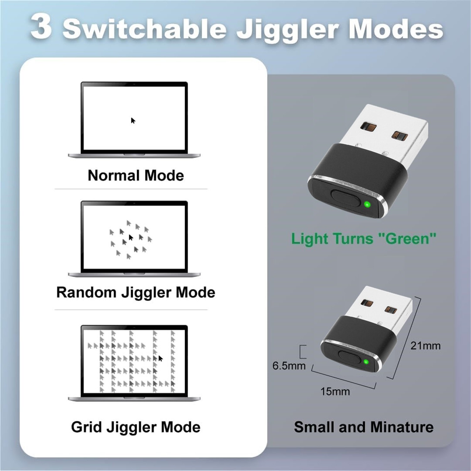 USB Mouse Jiggler Wiggler Mover Shaker Undetectable for Computer Laptop New
