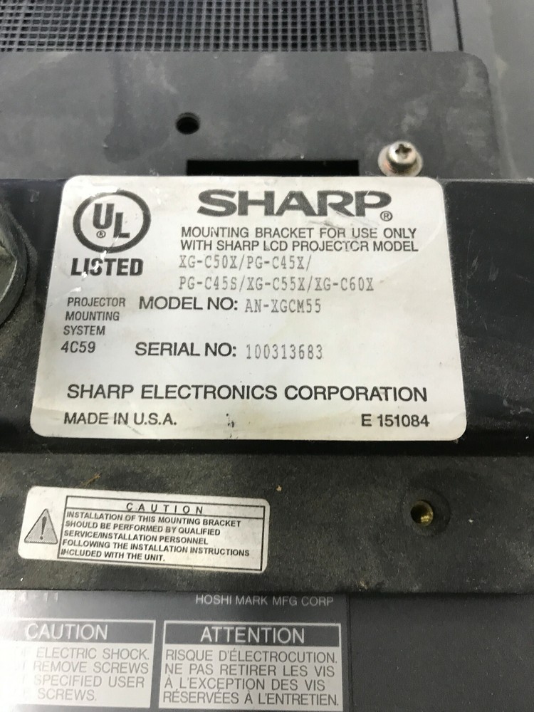 Sharp Notevision Projector PG-C45X with remote and ceiling mount