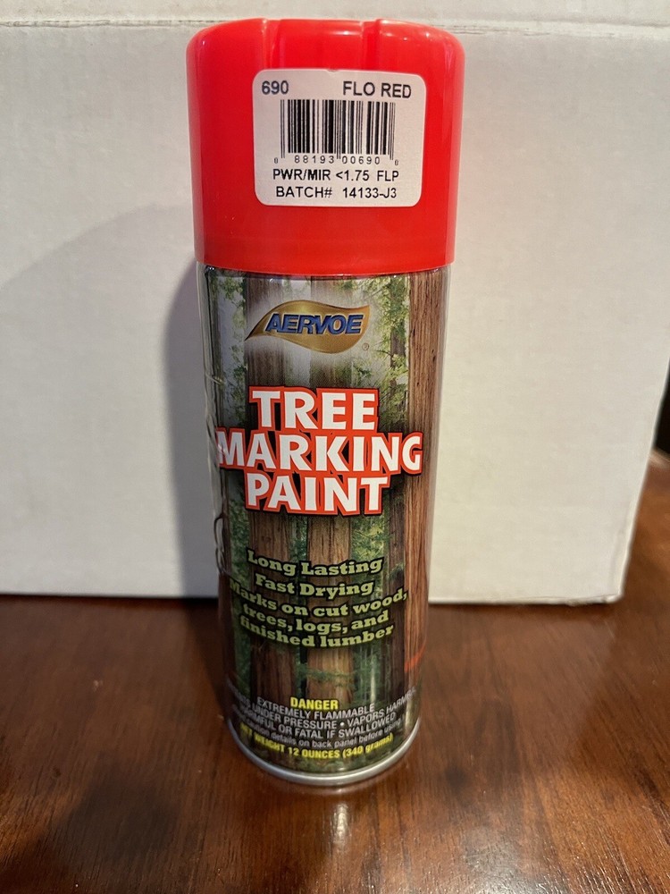 Aervoe 690 Fluorescent Red Tree Marking, Red Paint 3-12oz, Fast Drying. (3 Pack)