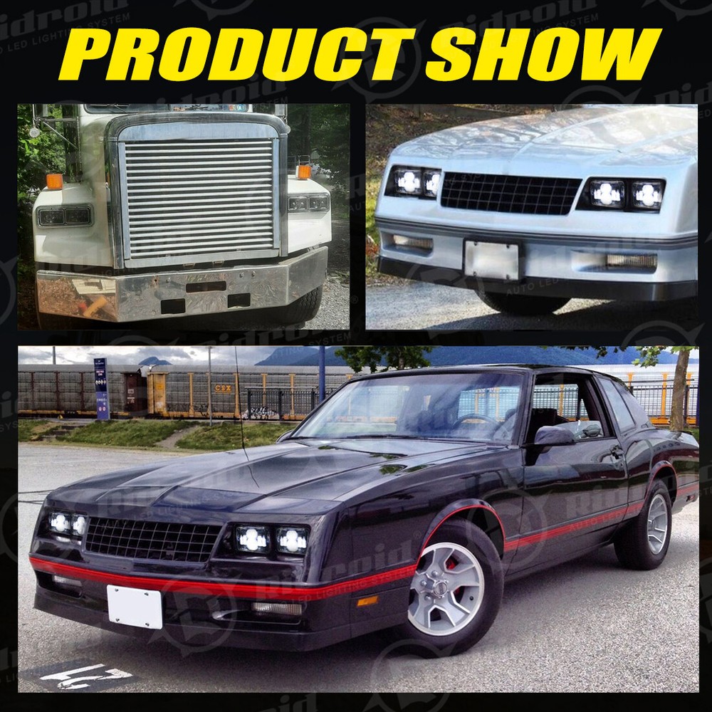 Rectangular 4X6 LED Headlights Approved with High Low Beam H4651 H4652 H4656