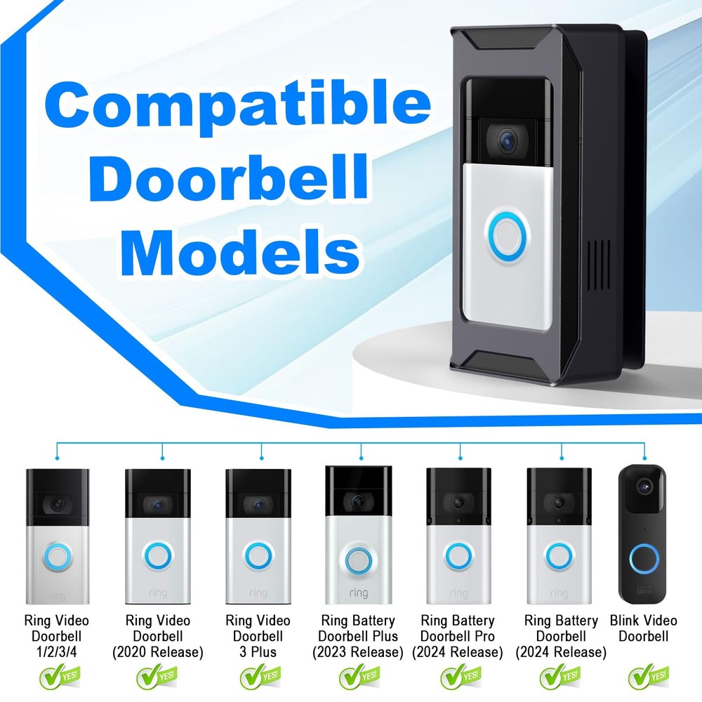 AntiTheft Video Doorbell Mount Compatible with Ring/Blink Wireless Camera Doo...