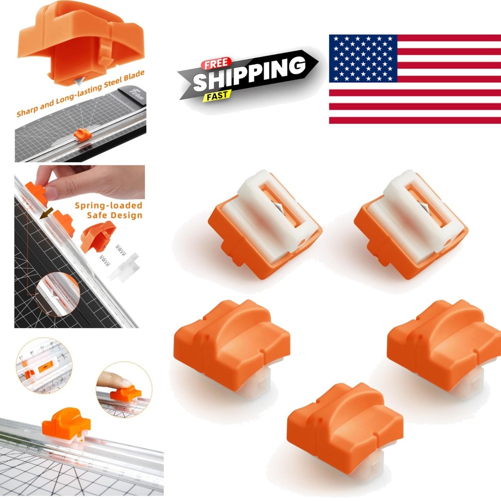 A4 Paper Cutter Replacement Blades 5 Pack Efficient Cutting Spring Loaded Safety