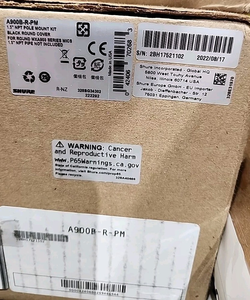 Shure Pole Mount for Microphone Array, Microphone (A900B-R-PM)