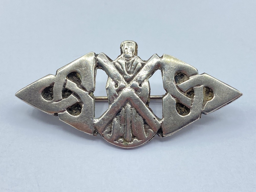 WW2 Scottish Royal Scots & Celtic Knots Sterling Silver Sweetheart Brooch