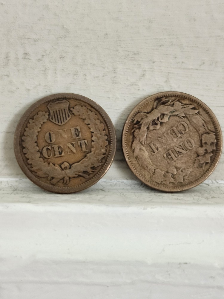 1864 Bronze Indian And 1858 Flying Eagle Small Letters.