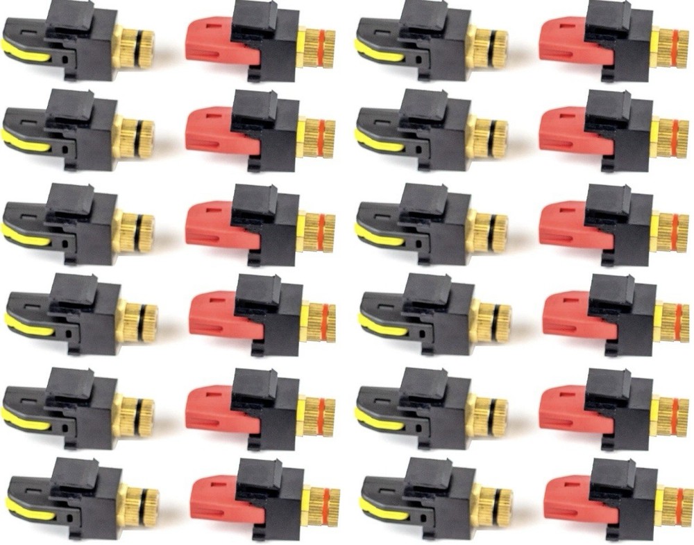 Speaker Snap Keystone Binding Posts 12 Pairs / 24 Pieces - Black