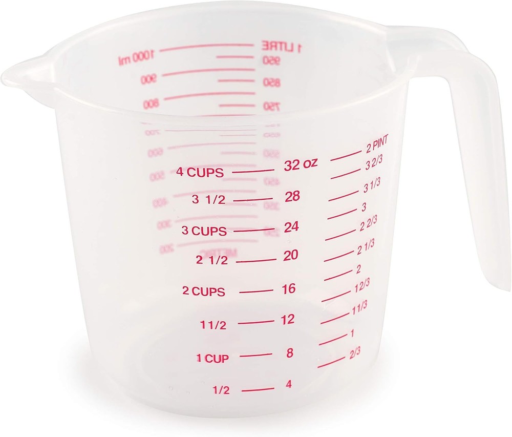 Norpro 4-Cup Capacity Plastic Measuring Cup, Capacity, Multicolor