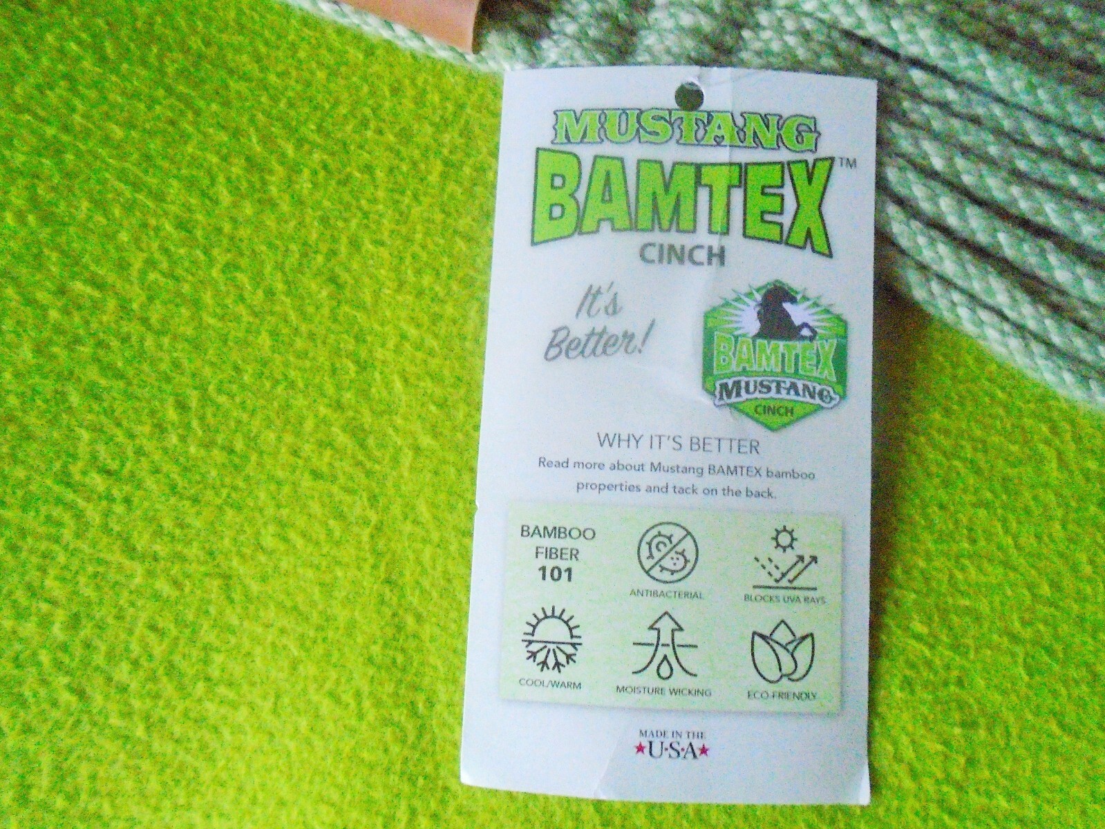 NEW 36" Mustang BAMTEX Bamboo Roper Western CINCH~Wicking~Antibacterial~Made USA