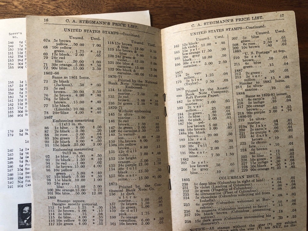 1910 - 1945 Stamp Dealer Price List Catalogs