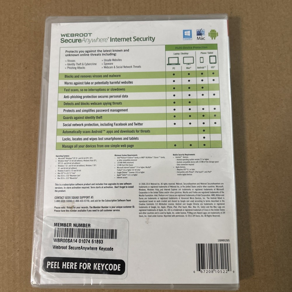Webroot SecureAnywhere Internet Security - Full Version for Windows & Mac...