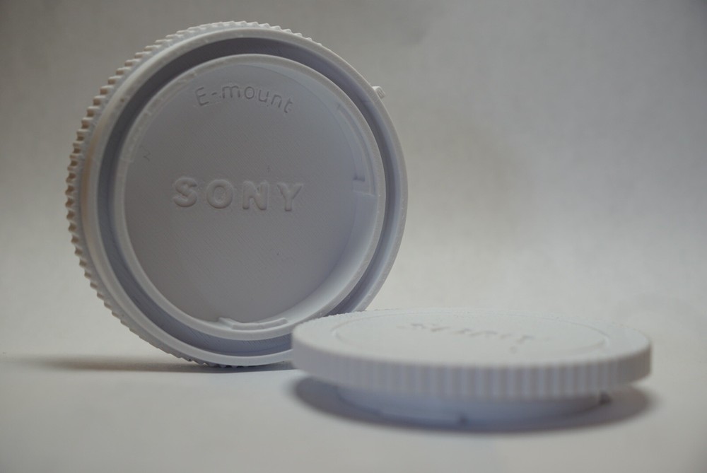 White Body Cap + Lens Cap For Sony E-Mount