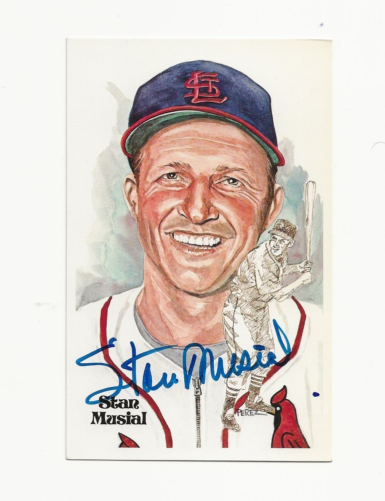 STAN   MUSIAL     SIGNED   PEREZ-STEELE   POSTCARD