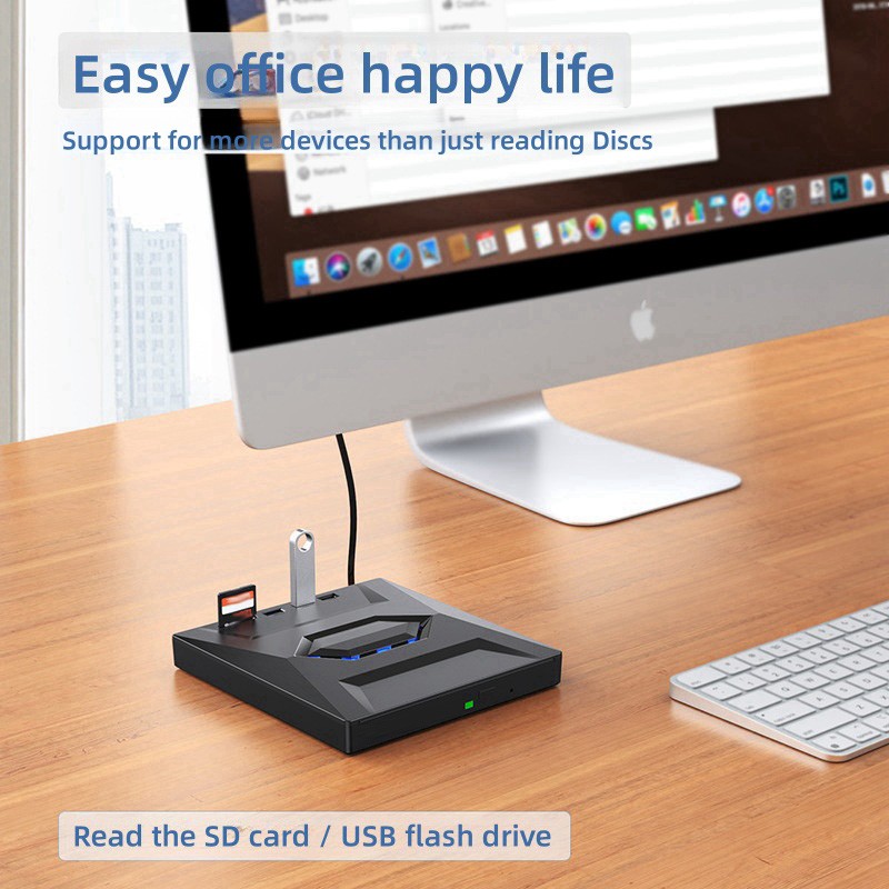 7 in 1 External CD DVD Drive USB 3.0 Writer Burner Player for PC Laptop Windows