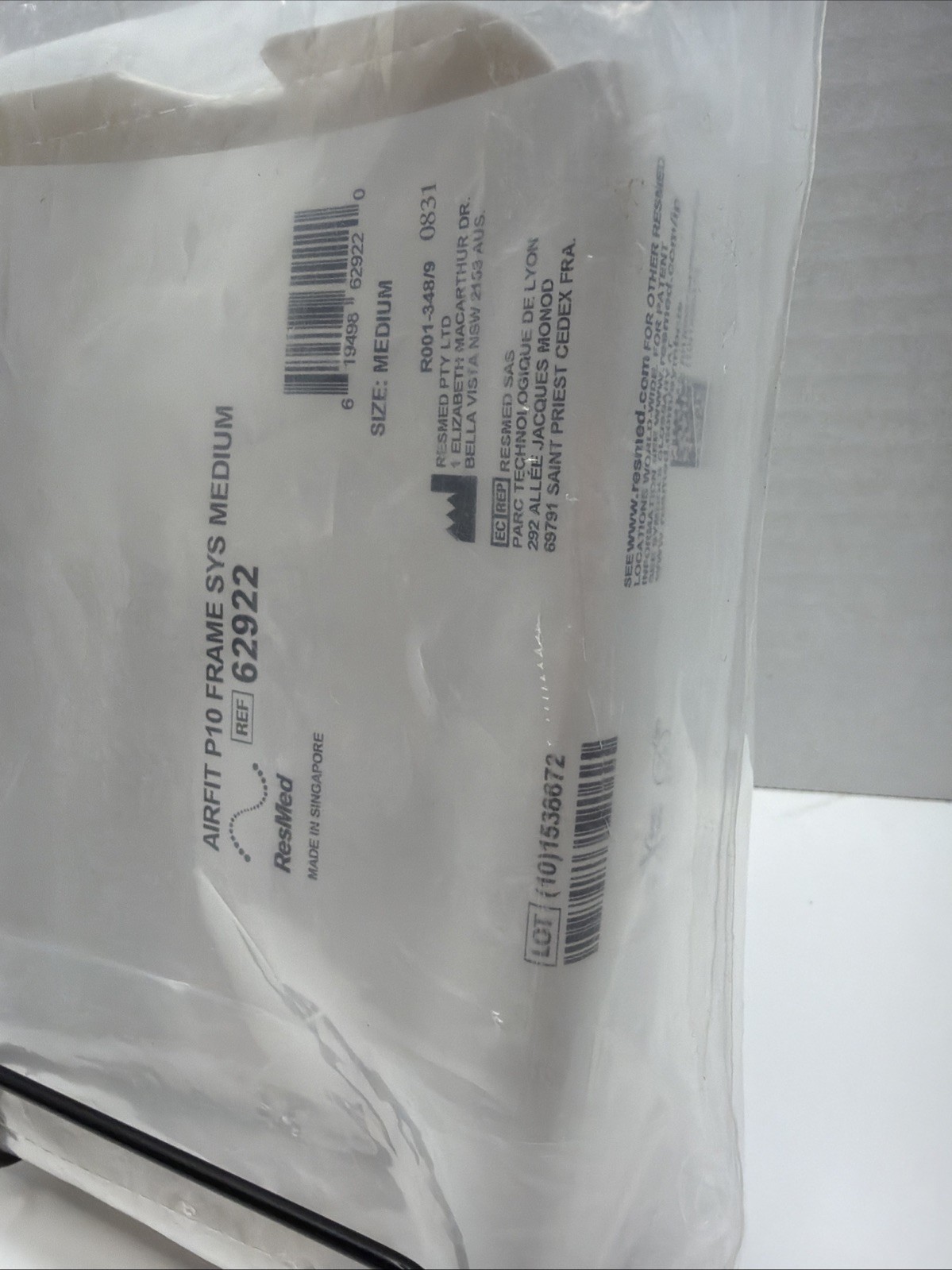 ResMed 62922 Airfit P10 Frame SYS Medium, Brand New in SEALED Package(no strap)