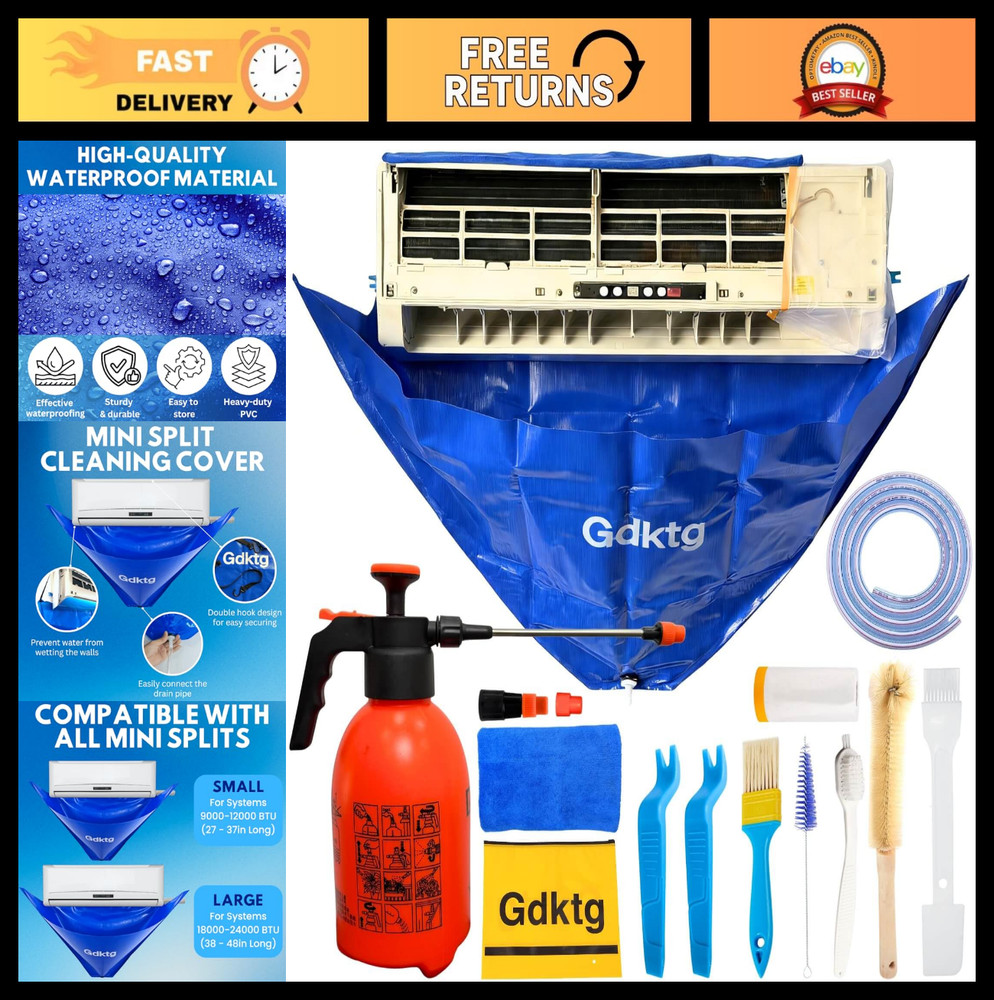 Waterproof Mini Split AC Cleaning Kit with 2L Sprayer - HVAC Maintenance Tool
