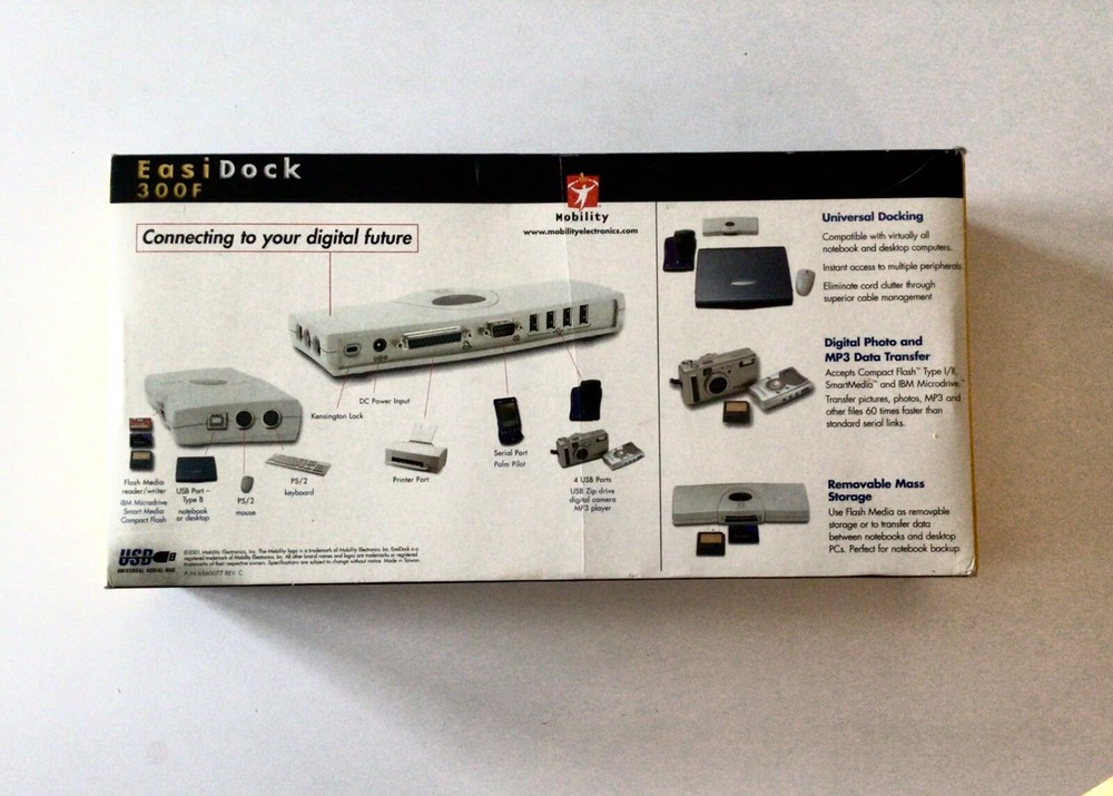 USB Universal port replicator-"EasiDock 300F multi task functions. Flash teader.