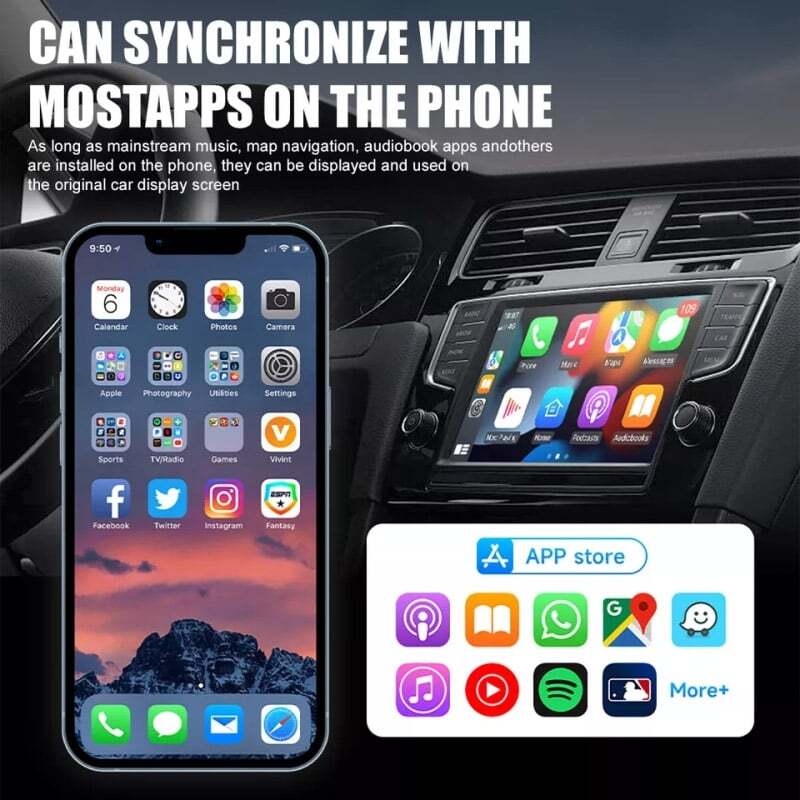 2 in 1 Car Auto Wireless Carplay & Android Auto USB Adapter Plug & Play