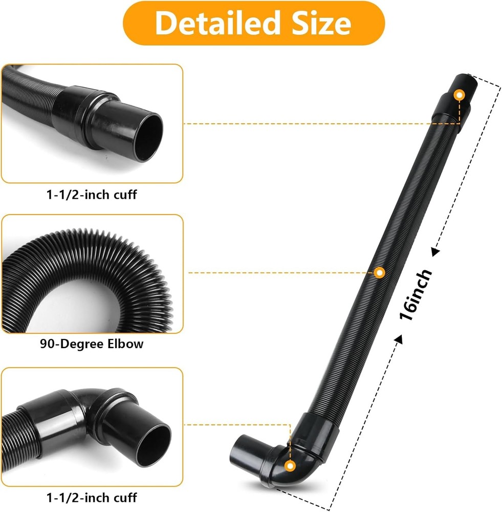 103048 Static-Dissipating Backpack Vacuum Hose Compatible with ProTeam Black