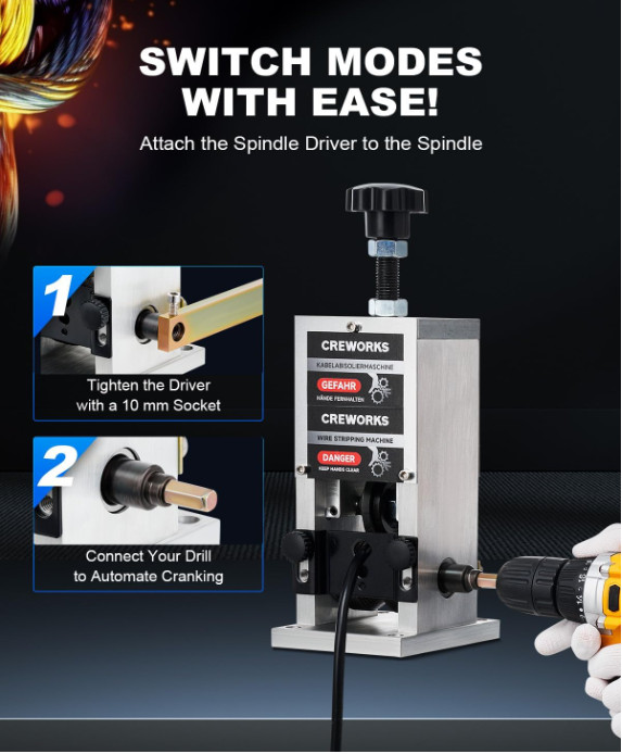 Manual Wire Stripper Machine, 0.06"-1" Wire Stripping Machine, Wire Stripping
