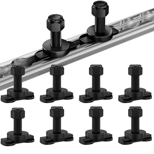 10 Pack L-Track Double Lug Threaded Stud Nut Fitting Tie Down, 4500LBS Max