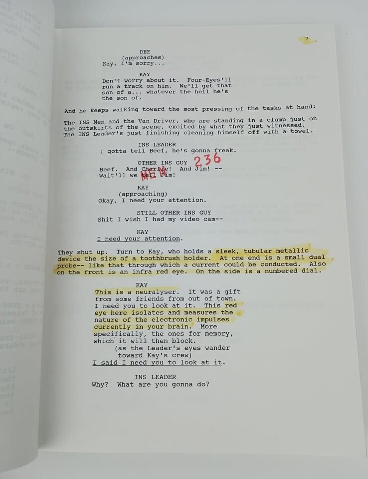 Men In Black: Second Draft movie script from Art Illustrator