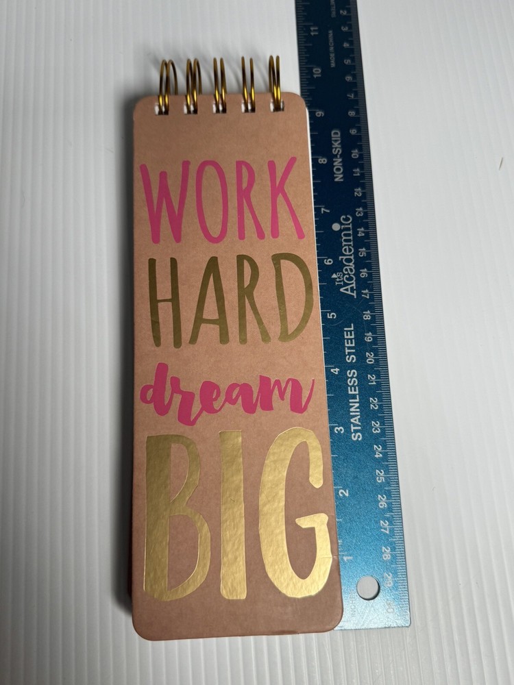 Work Hard Dream Big Note Book List Taking Size