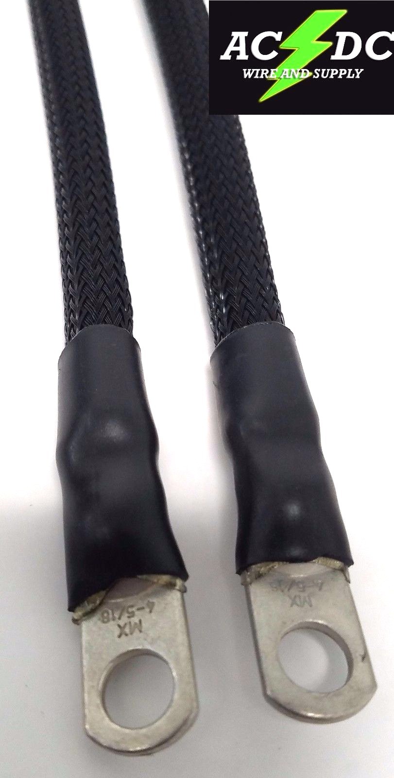 Ground Wire Kit Honda Civic Acura Integra 4 AWG GROUNDS (2PCS 11") BLACK BRAIDED