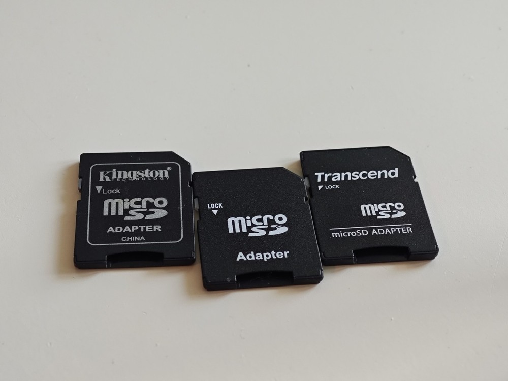 3x MicroSD To SD Adapter - Kingston, Transcend, Nobrand