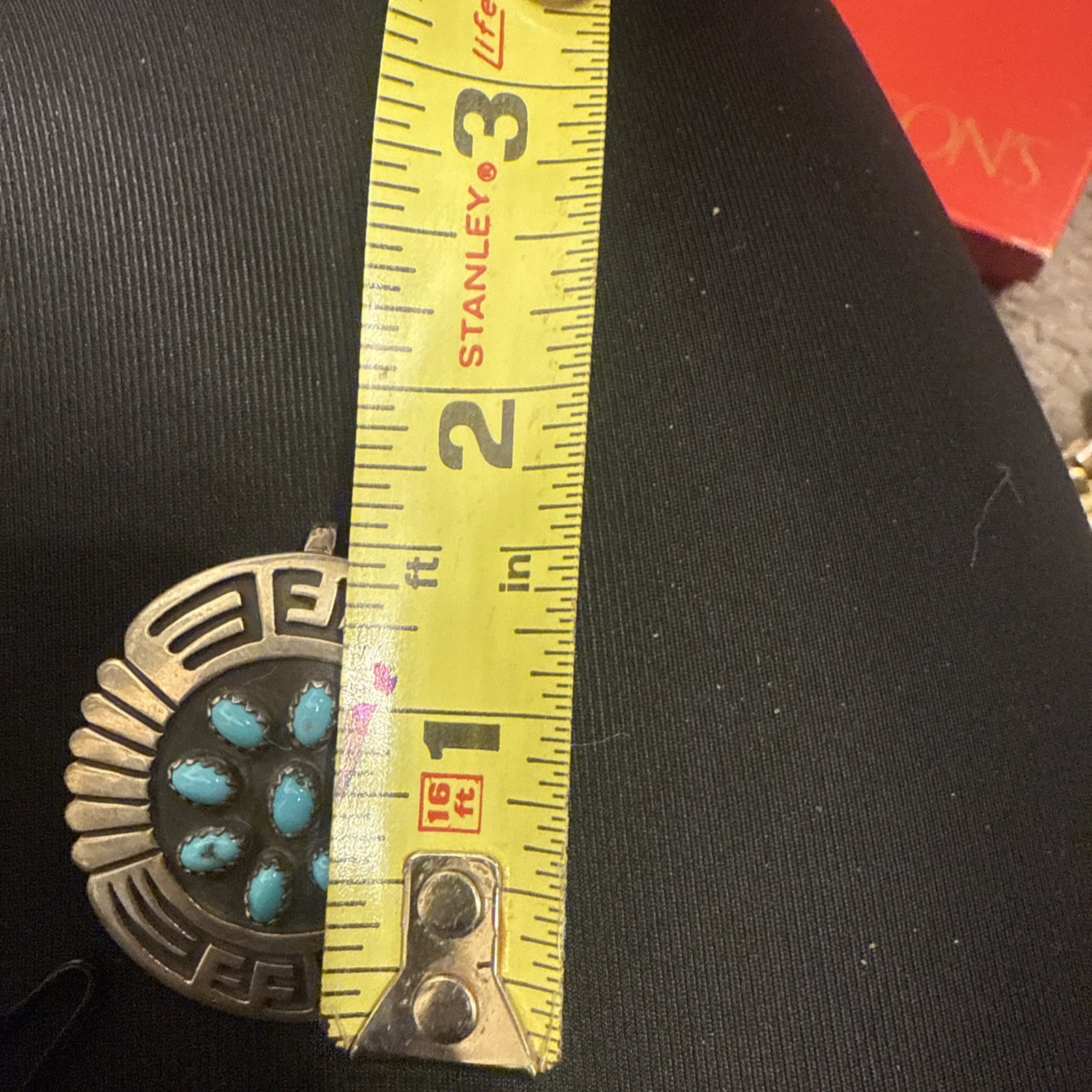 Sterling Silver Rosco Scott Turquoise Pendant Or Pin