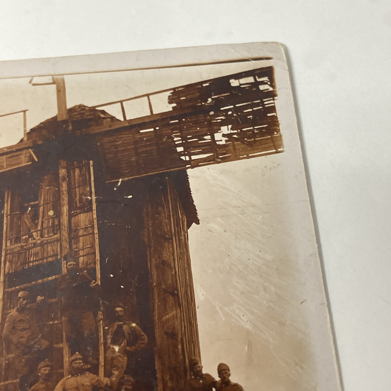 World War I WWI RPPC Photo Postcard Military Soldiers Windmill