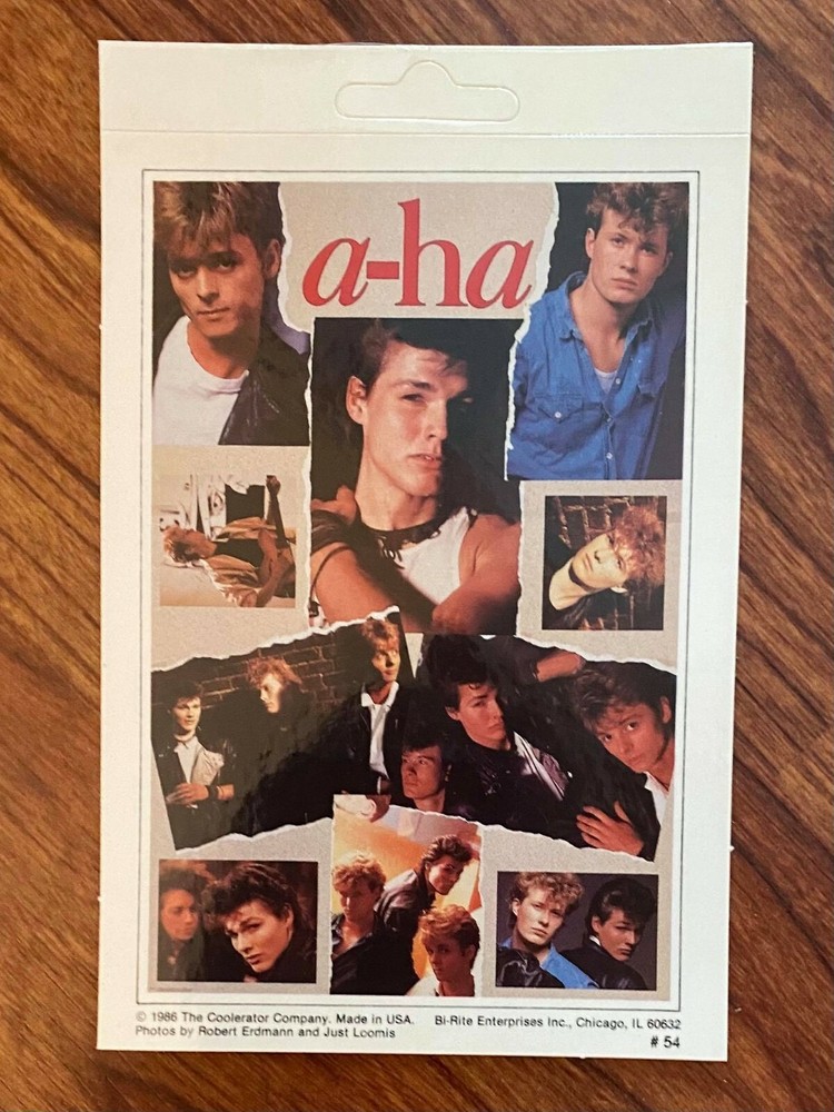Vintage 1986 A-Ha Hit Parade Mini-Poster Sticker - Unused Store Stock