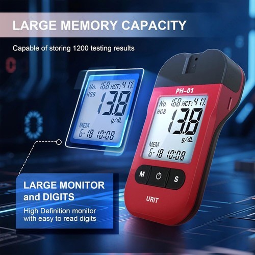 Hemoglobin Test Kit Hemoglobin Analyzer, Hemoglobin Meter with 25 Test Strips