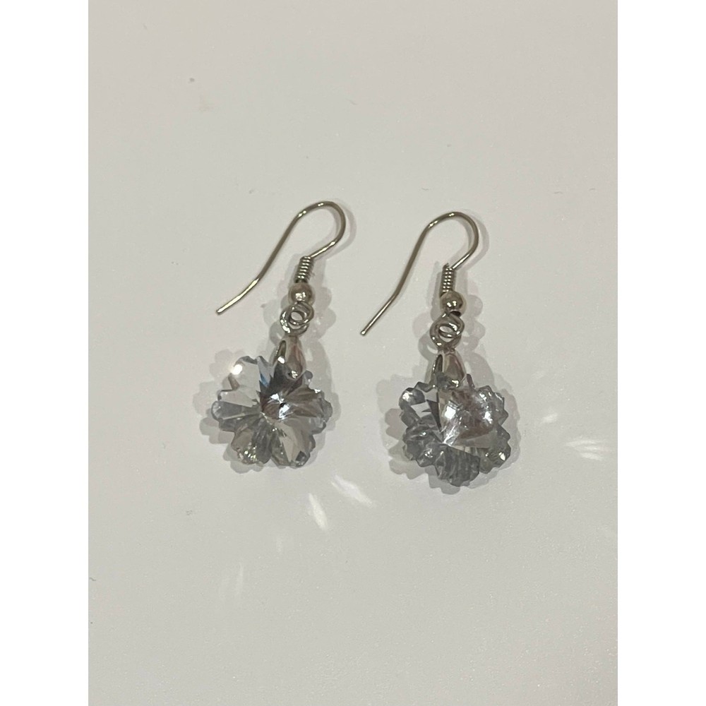 Silver Dangling Snowflakes Style Earrings