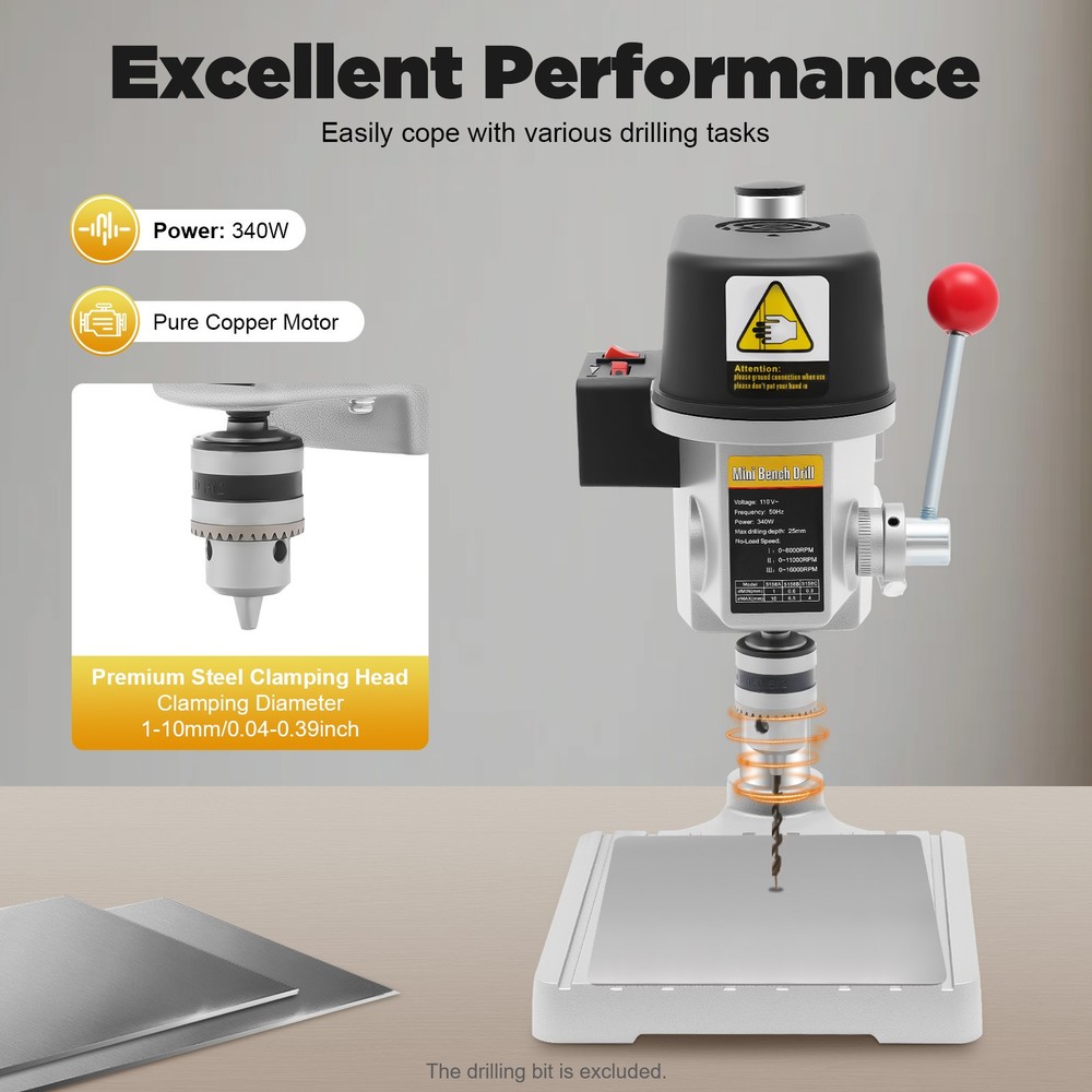 Portable Mini Bench Drill Press Bench Compact Small Electric Drilling Machine
