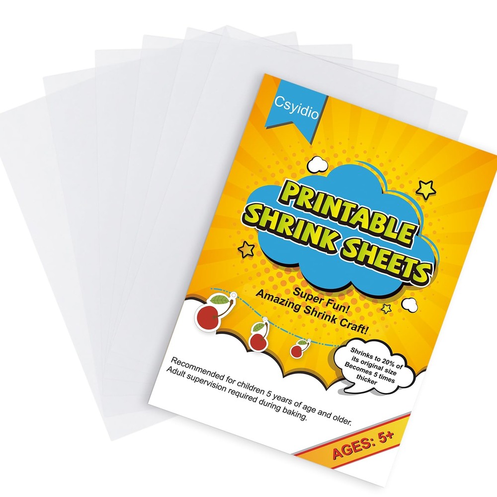 6 Pieces Shrink Paper Sheets Printable Shrink Dink Sheets for Creating Craft ...