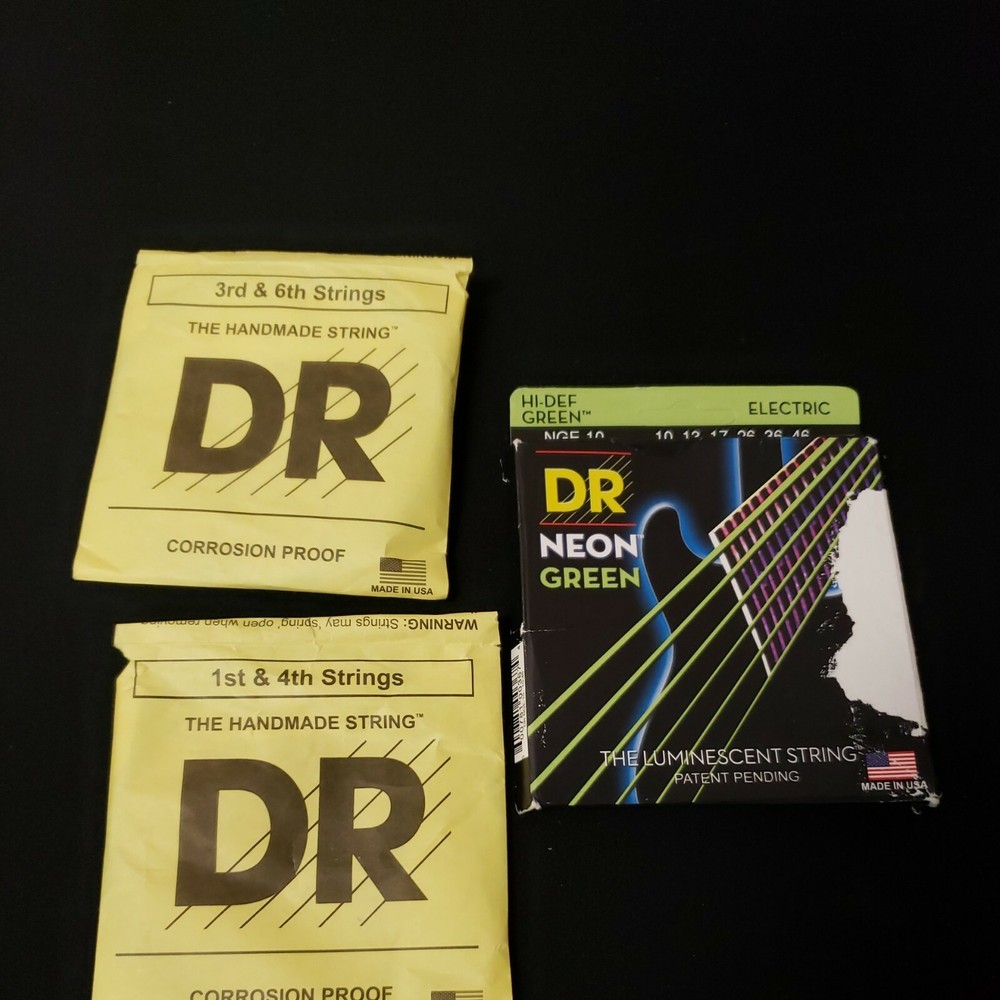 DR Strings NGE-10 Coated Nickel Electric Guitar Strings, Medium 2 Strings New