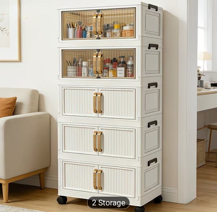 Multi-Functional Foldable Storage Cabinet, with 5-Tier Large Capacity,...
