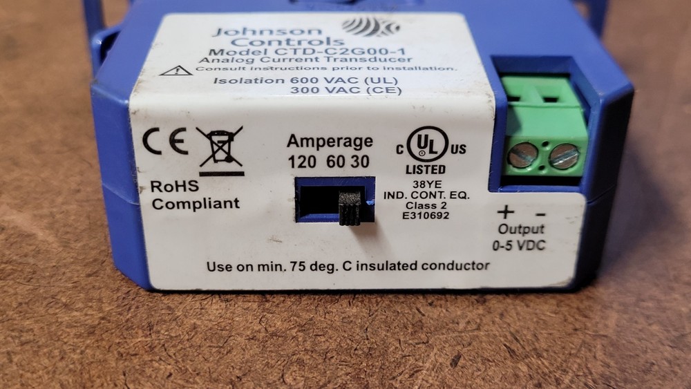 Johnson Controls CTD-C2G00-1 Analog Current Transducer 0-5 VDC Output