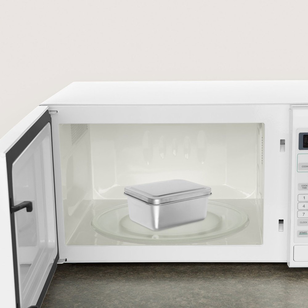 2pcs Baking Pan With Lid: Stainless Steel Food Storage Container - Rectangular