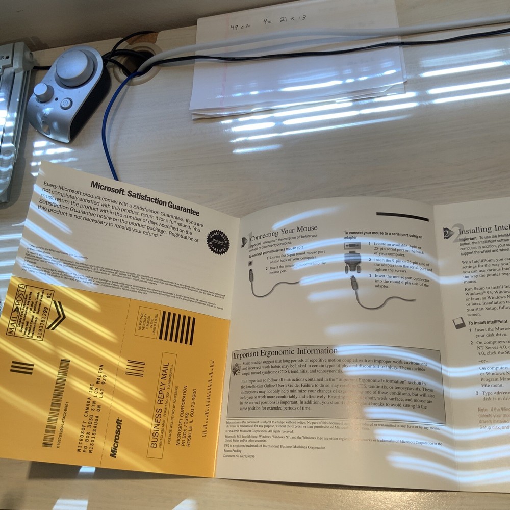 Microsoft IntelliMouse Getting Started Guide 1