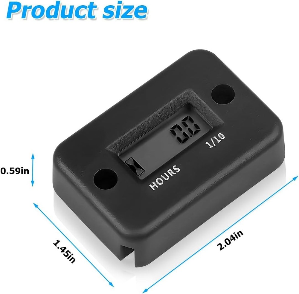 Inductive Hour Meter with Waterproof & Shockproof Design - 9999.9 Hours
