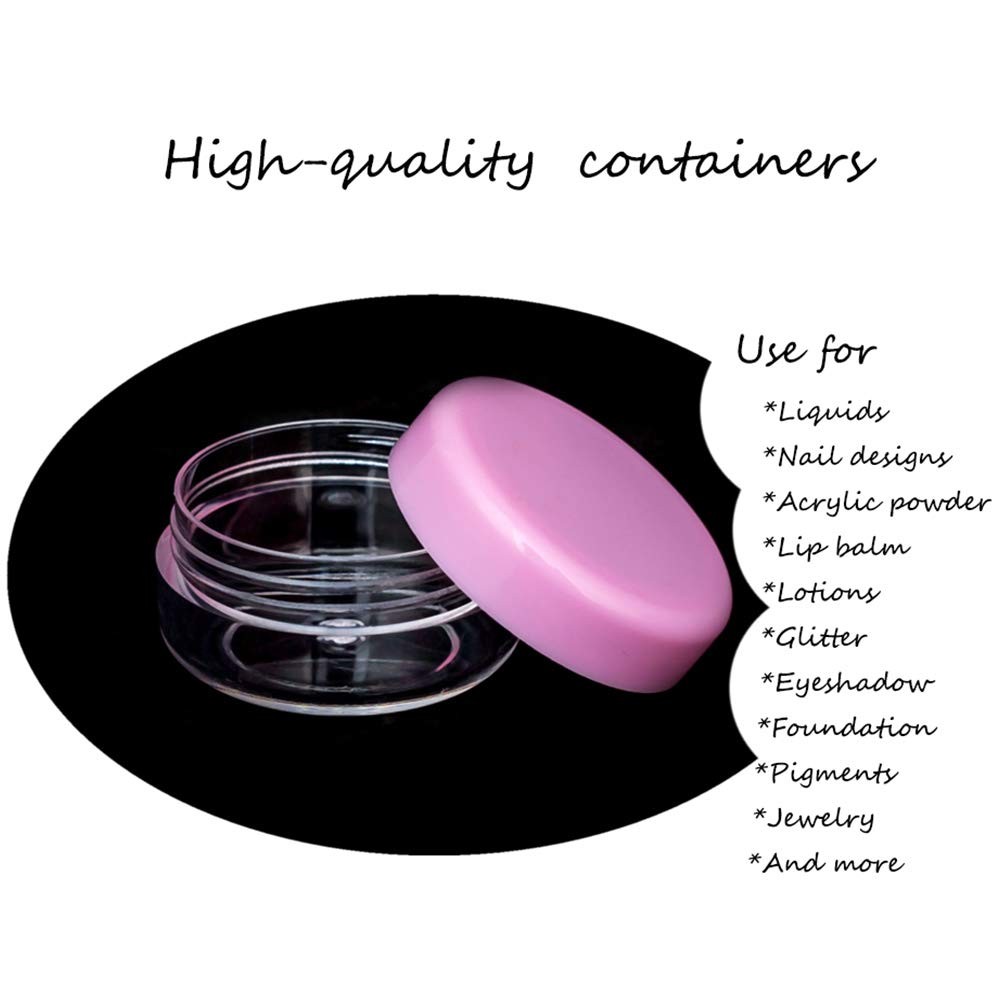 10 Gram Sample Containers 100 Count Cosmetic Containers with Lids Refillable ...