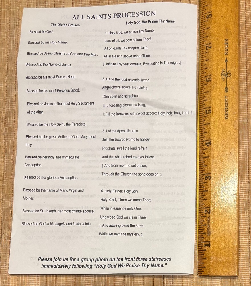 Prayer Pamphlet: All Saints Procession ***NEW***