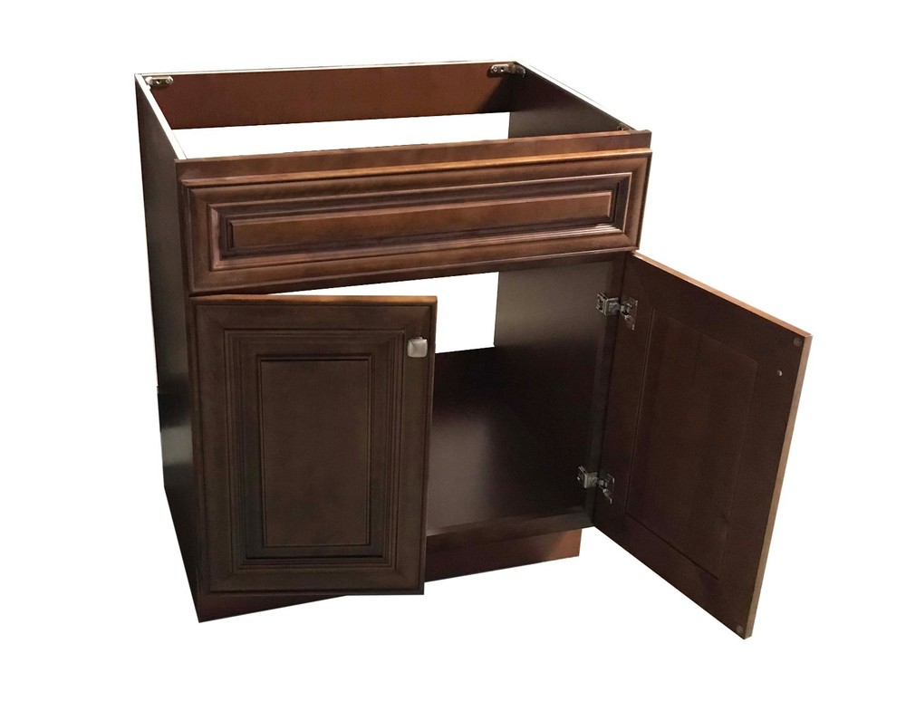 single Maple walnut Bathroom Vanity Base Cabinet solid wood 24" 30" 36"