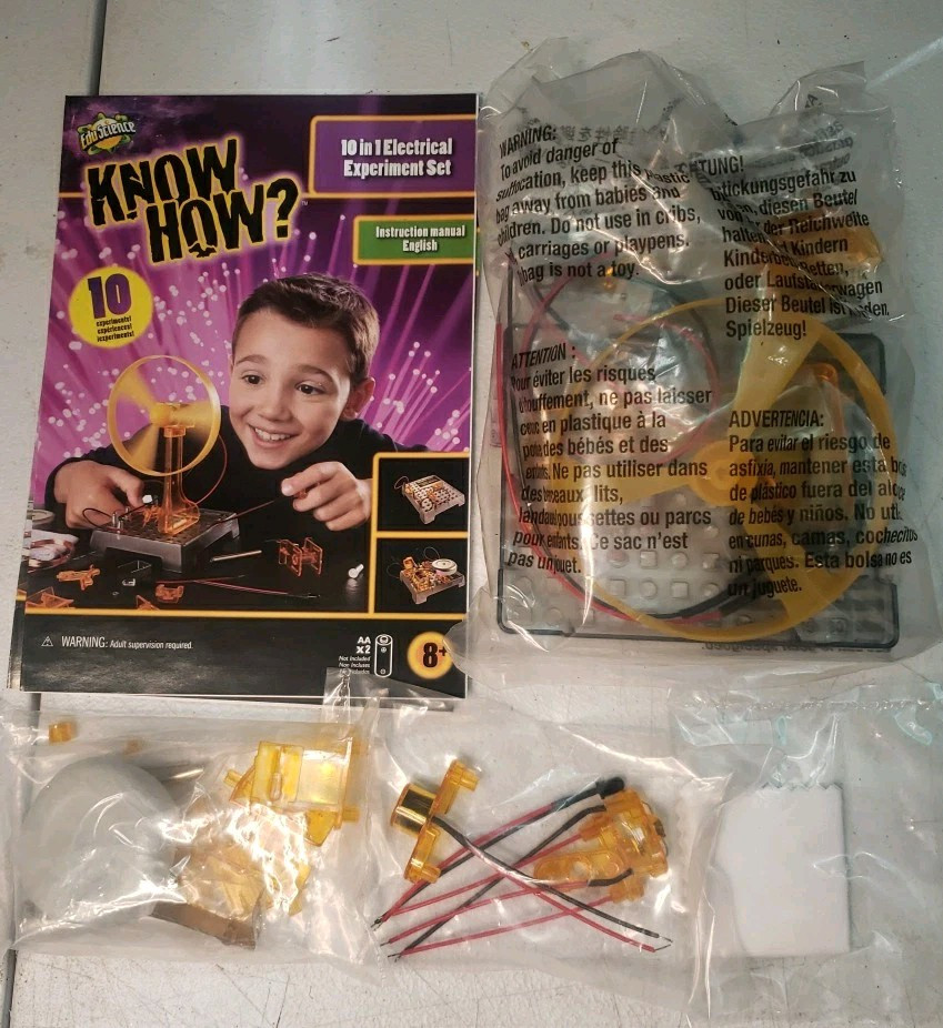 Eduscience Know How 10 in 1 electrical experiment set New Open Box Sealed Inside