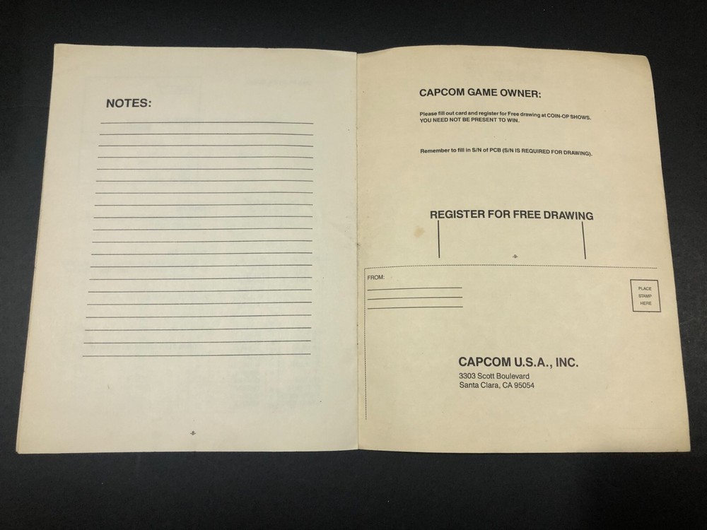 Mercs Arcade Instruction Manual....Capcom