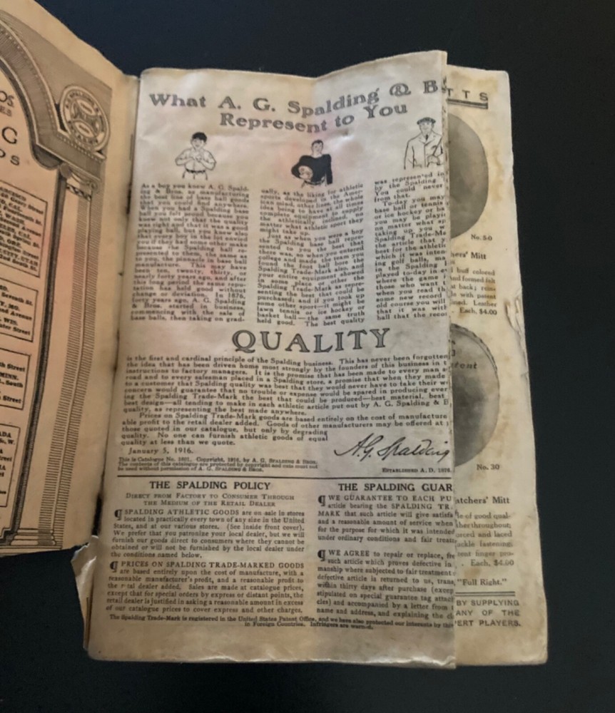 1916 Spalding Sporting Goods Spring Catalogue