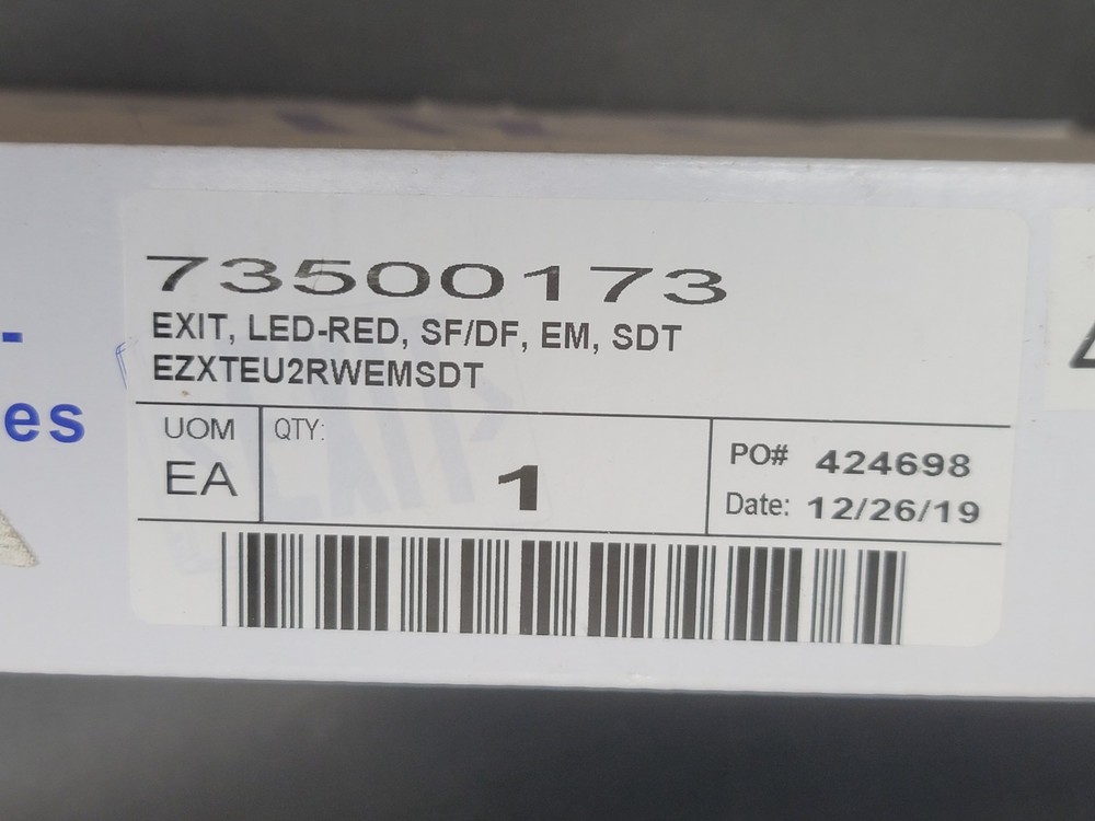 LED Exit Lighting Fixture RED SF/DF EM SDT